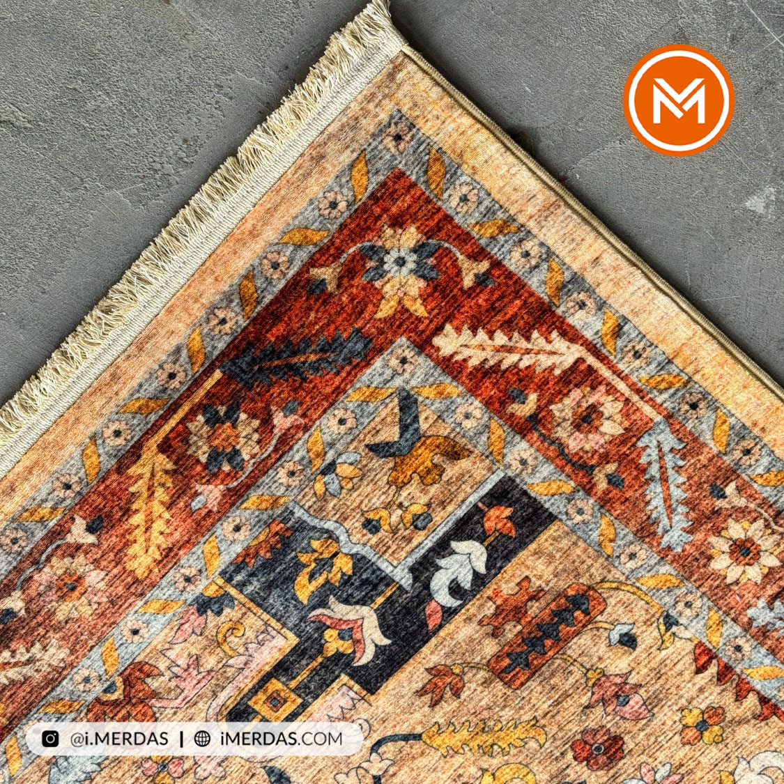فرش کهنه نما کد 23926 زمینه تمام رنگ